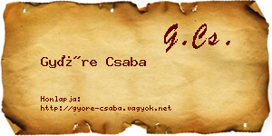 Györe Csaba névjegykártya
